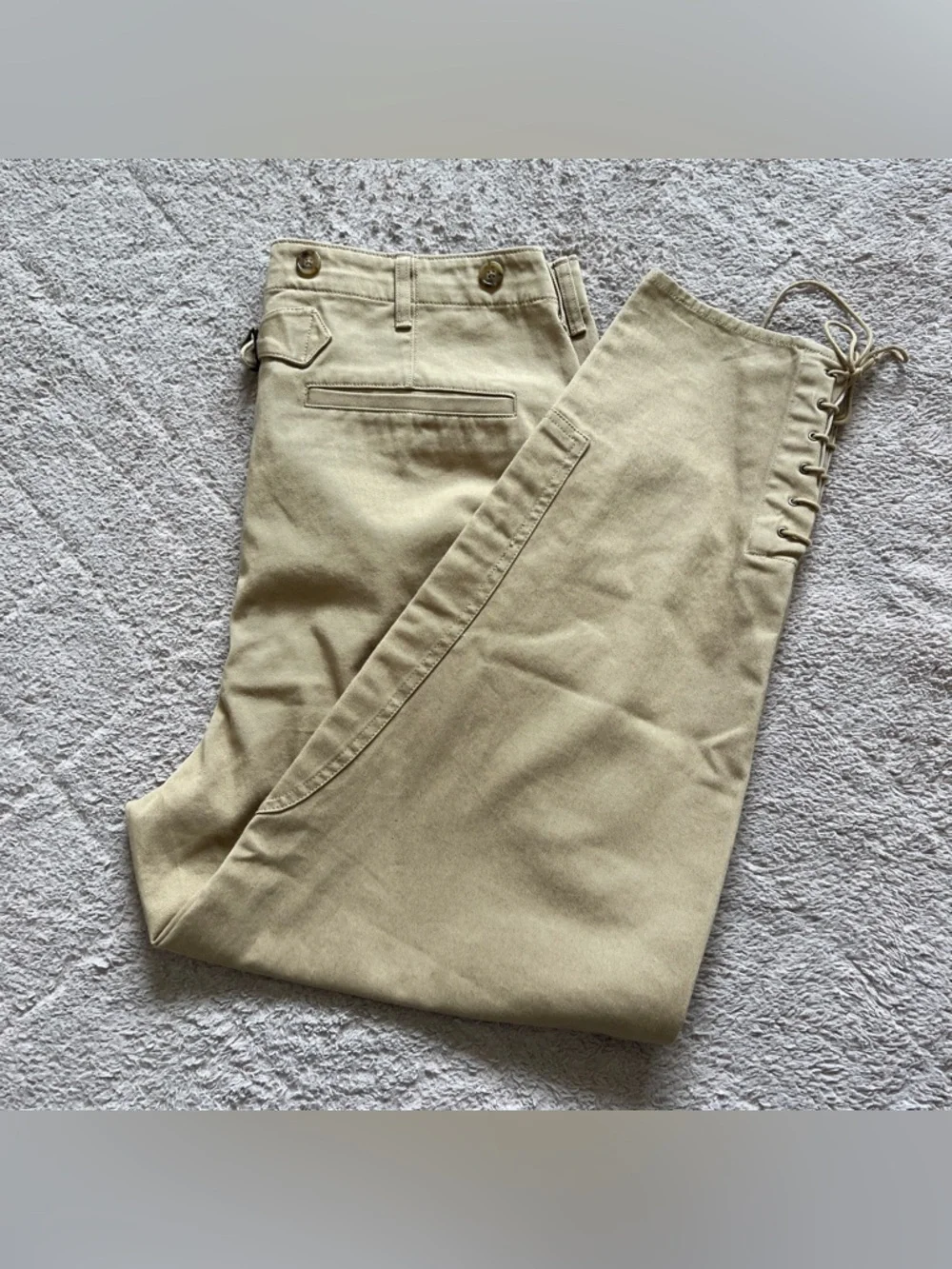 NWT Banana Republic Khaki Equestrian Riding Pants Lace Ankle Preppy Sporty Sz 14